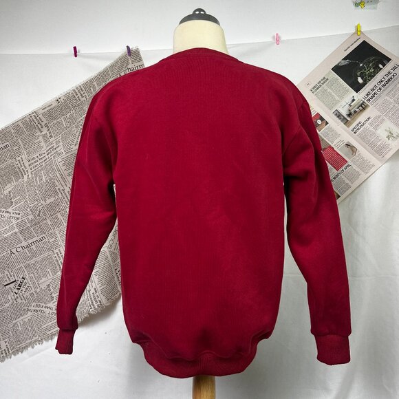 Kansas City Football Team Embroidered Red Crewneck Sweatshirt | Red - Picture 5 of 5